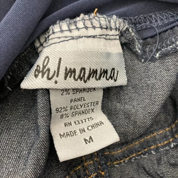 Oh! Mamma Dark Wash Over the Belly Maternity Jeans Stonewashed Front & Back Med - Picture 10 of 11